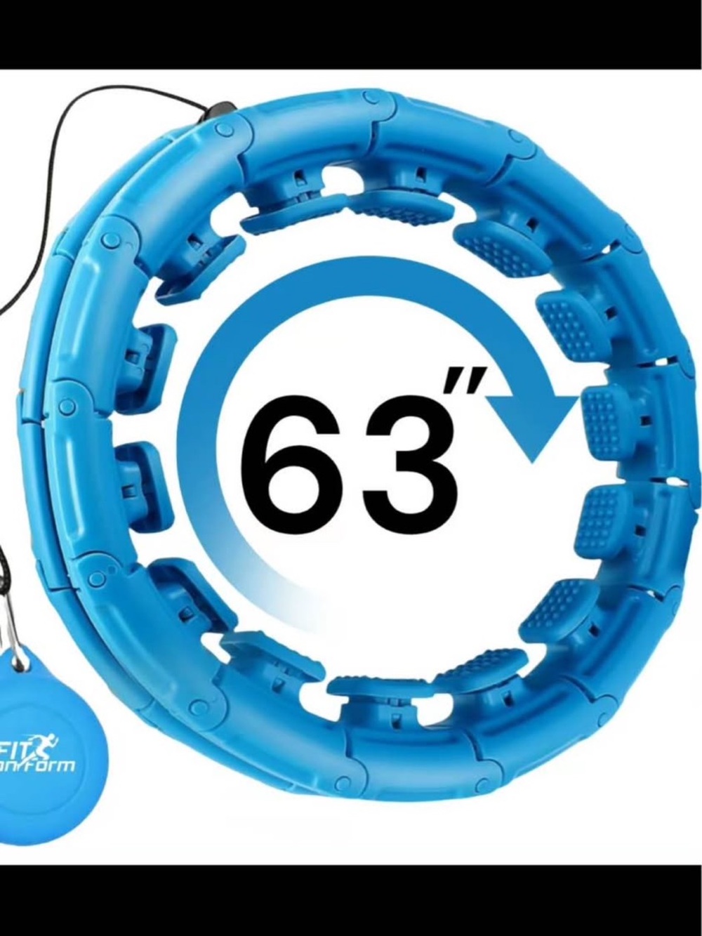 Adjustable Blue Fitness Hula Hoop - 63"